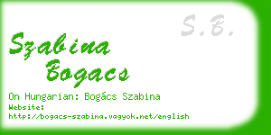 szabina bogacs business card